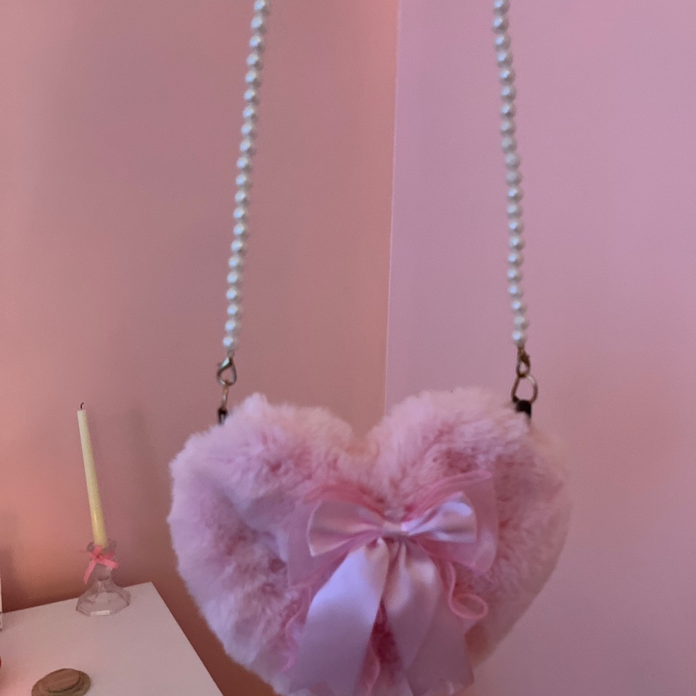 gorgeous pearl strap pink purse 👛 | Shein